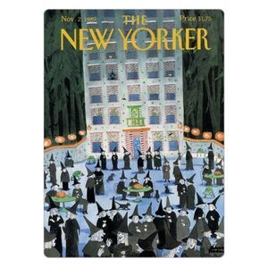 1987 New Yorker Magazine Halloween Witch Addams Family Magnet